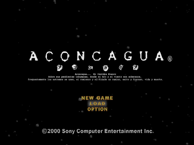Aconcagua title screen for Playstation